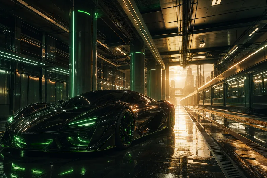 Cyberpunk Subway Station Supercars Wallpaper 10 4K