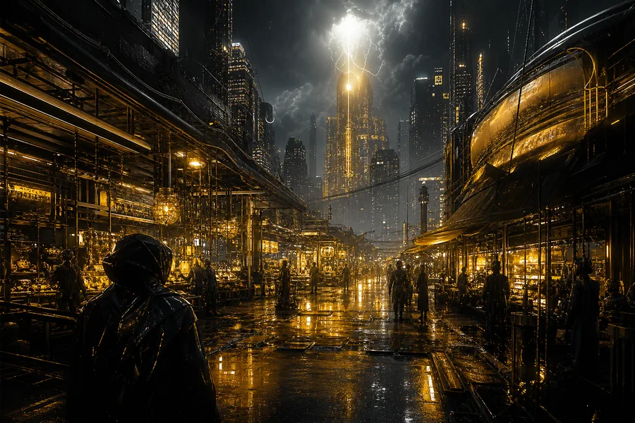 Dark Cyberpunk Market Street Cyberpunk Wallpaper 8 4K 11