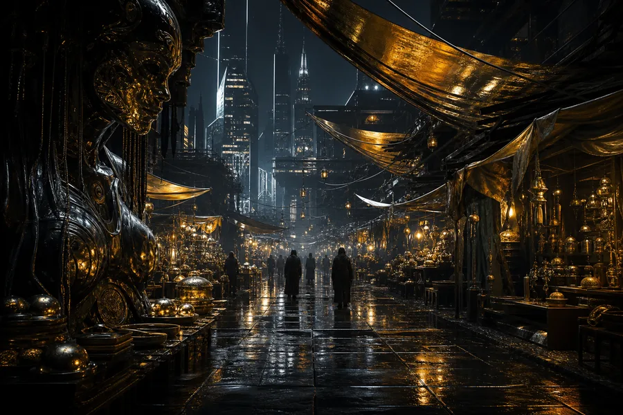 Dark Cyberpunk Market Street Cyberpunk Wallpaper 8 4K 15