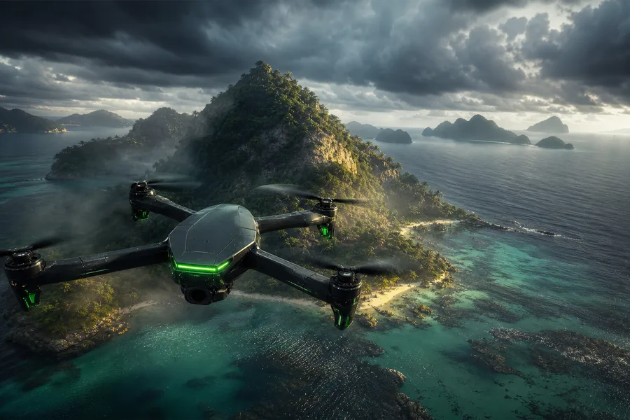 Drone View Tropical Island Drone Wallpaper  7 4K
