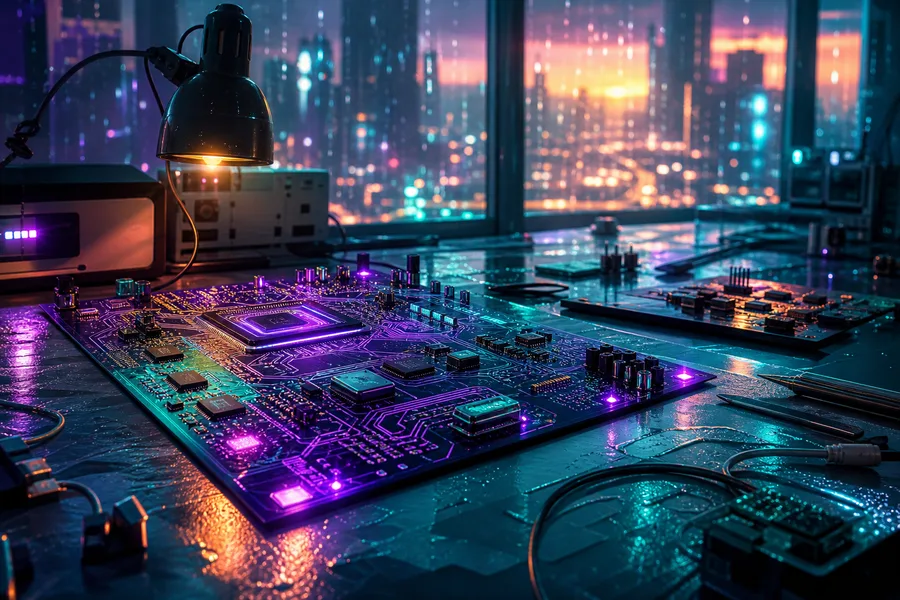 Engineering Desk With PCB Prototypes Electronics Wallpaper  7 4K