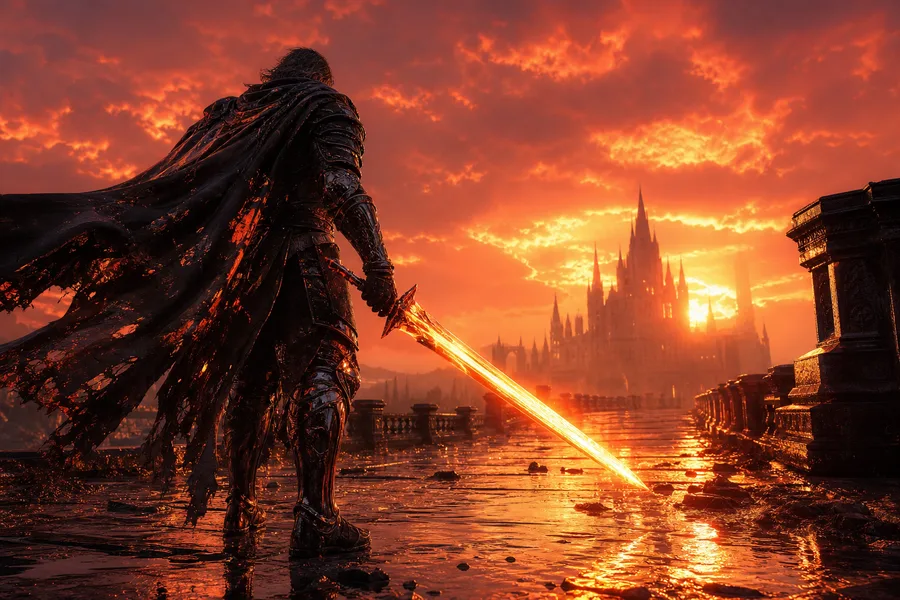Epic Fantasy Warrior With Glowing Sword Gaming Wallpaper 12 4K 5