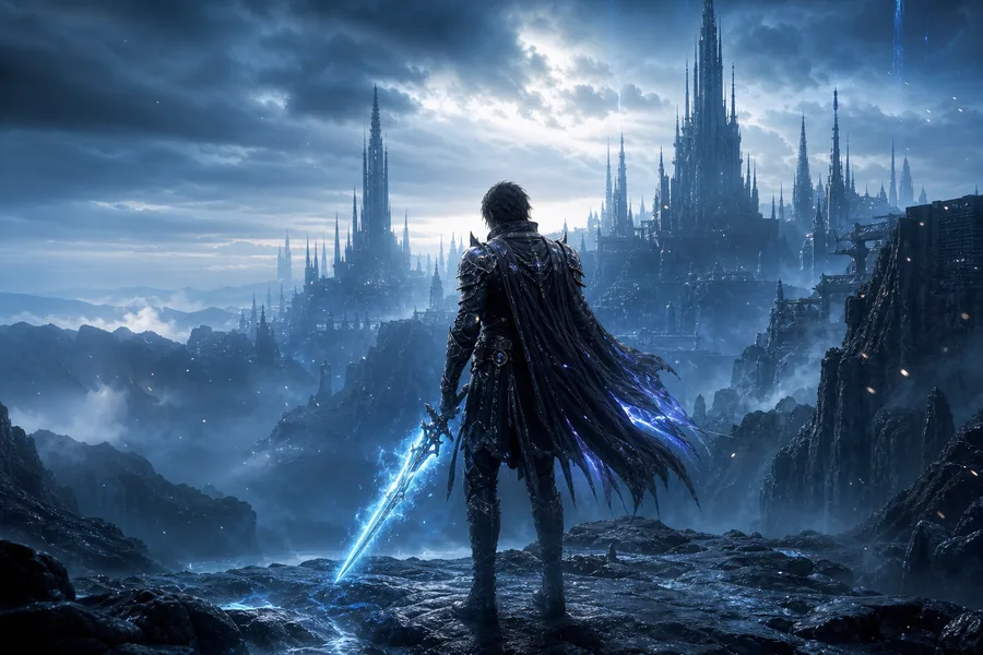 Epic Fantasy Warrior With Glowing Sword Gaming Wallpaper 12 4K 6