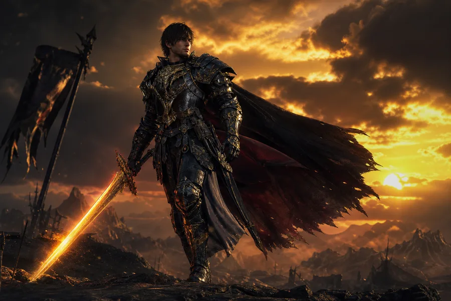 Epic Fantasy Warrior With Glowing Sword Gaming Wallpaper 12 4K