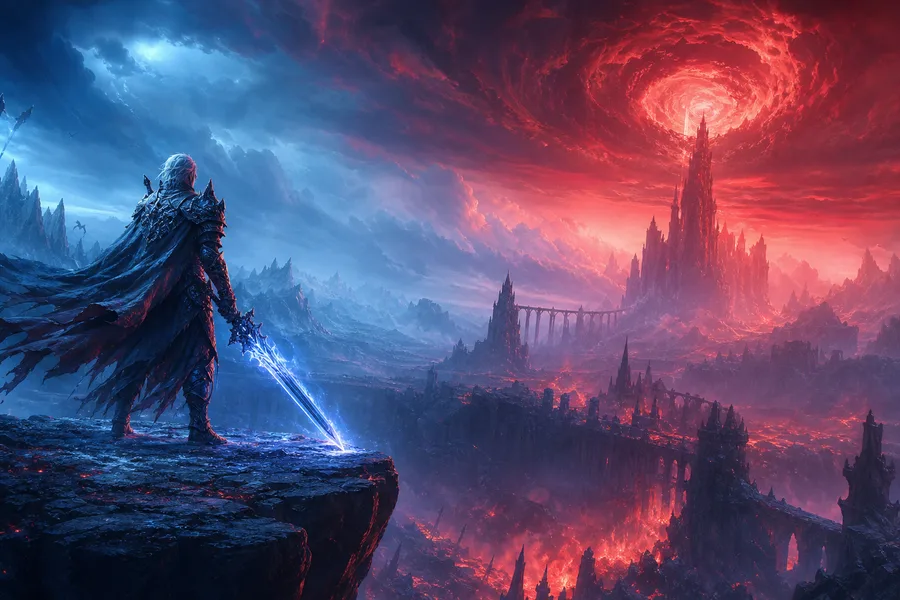 Epic Fantasy Warrior With Glowing Sword Gaming Wallpaper 2 4K 16