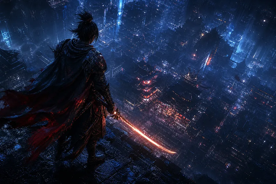 Epic Fantasy Warrior With Glowing Sword Gaming Wallpaper  2 4K