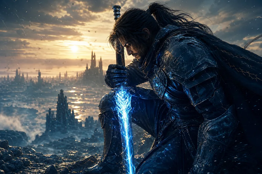Epic Fantasy Warrior With Glowing Sword Gaming Wallpaper 2 4K 5