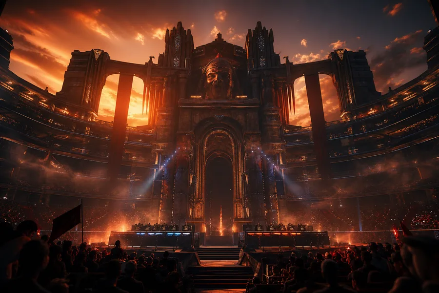 Esports Stage With Dramatic Lighting Gaming Wallpaper 6 4K 13