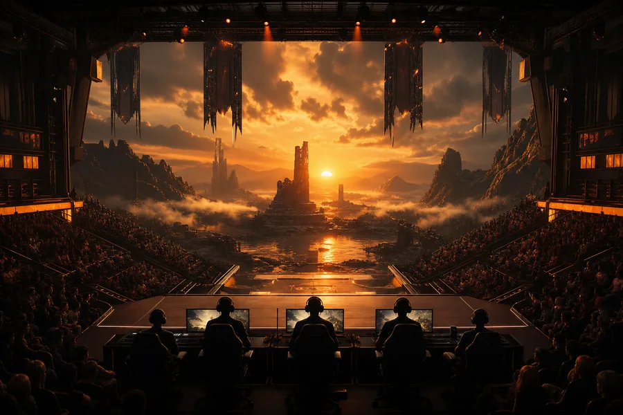 Esports Stage With Dramatic Lighting Gaming Wallpaper 6 4K 9