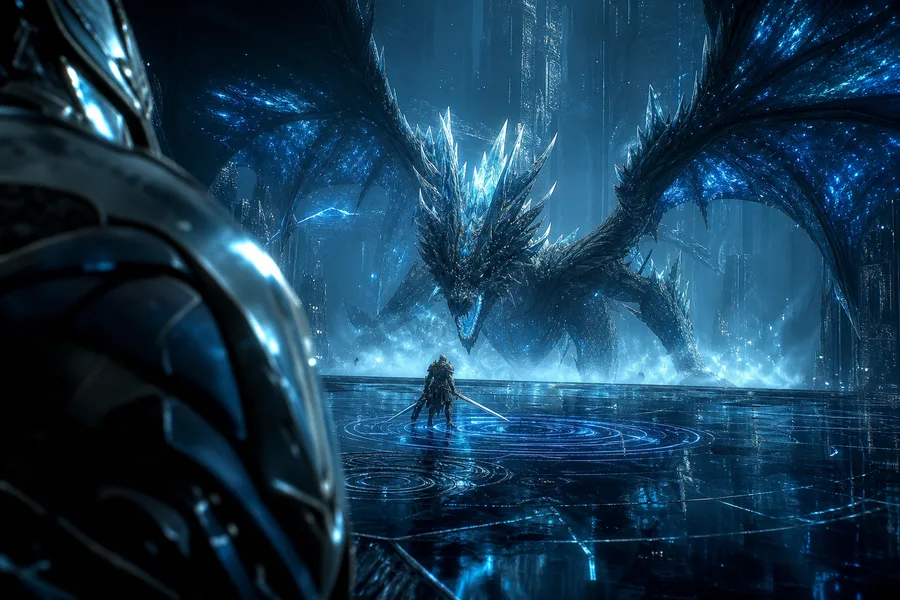Fantasy Dragon Boss Battle Scene Gaming Wallpaper 15 4K