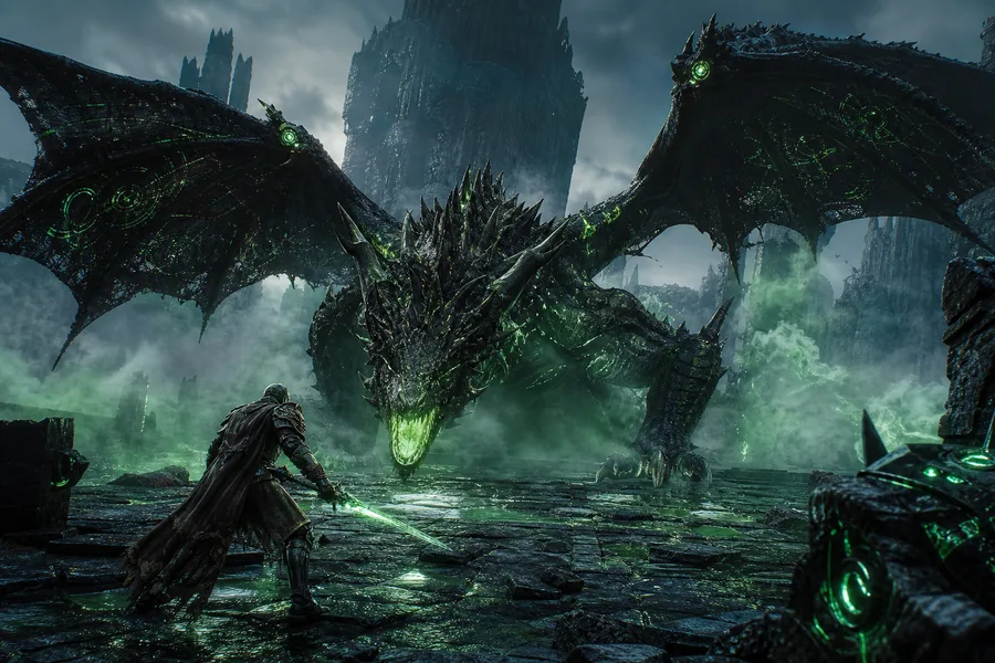 Fantasy Dragon Boss Battle Scene Gaming Wallpaper 5 4K 10