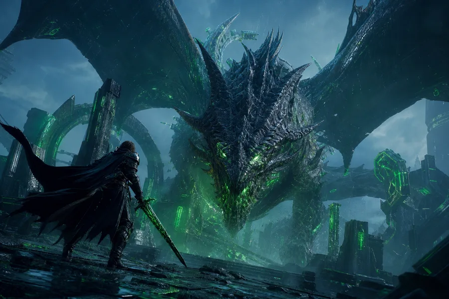 Fantasy Dragon Boss Battle Scene Gaming Wallpaper 5 4K 13