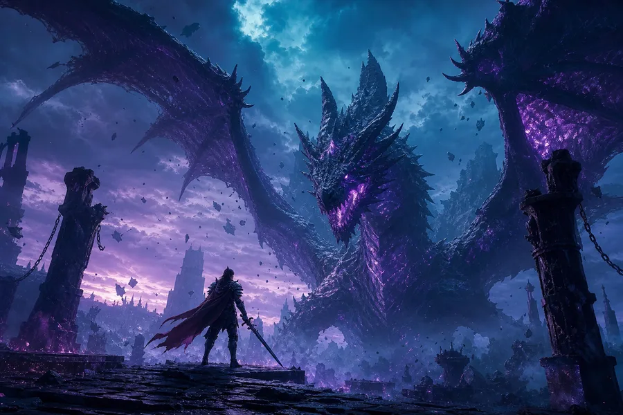 Fantasy Dragon Boss Battle Scene Gaming Wallpaper 5 4K 16