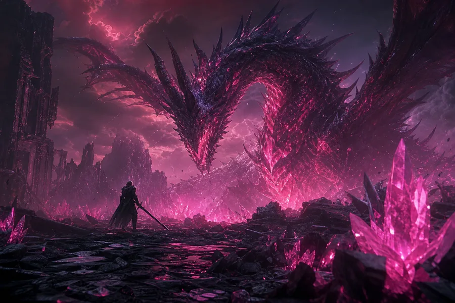 Fantasy Dragon Boss Battle Scene Gaming Wallpaper  5 4K