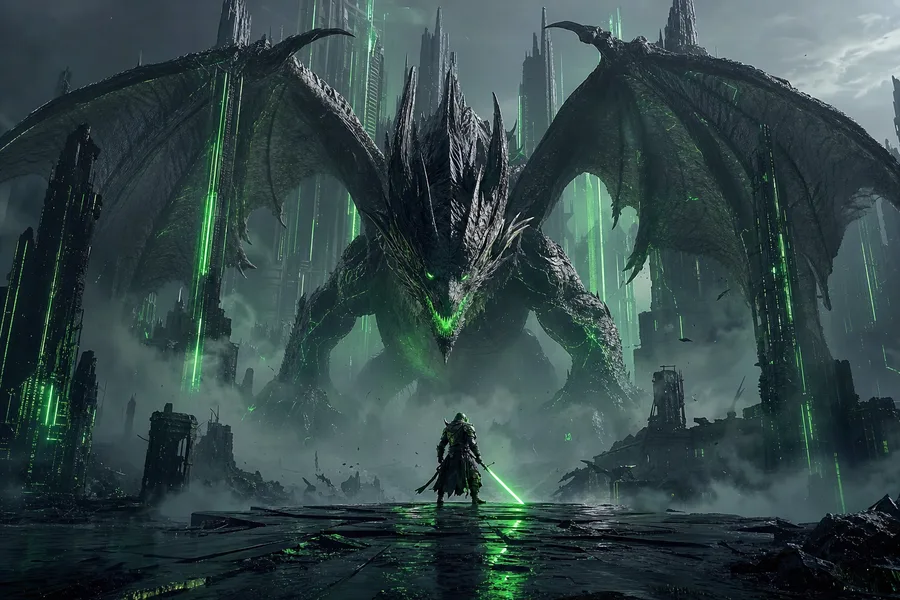 Fantasy Dragon Boss Battle Scene Gaming Wallpaper 5 4K 2