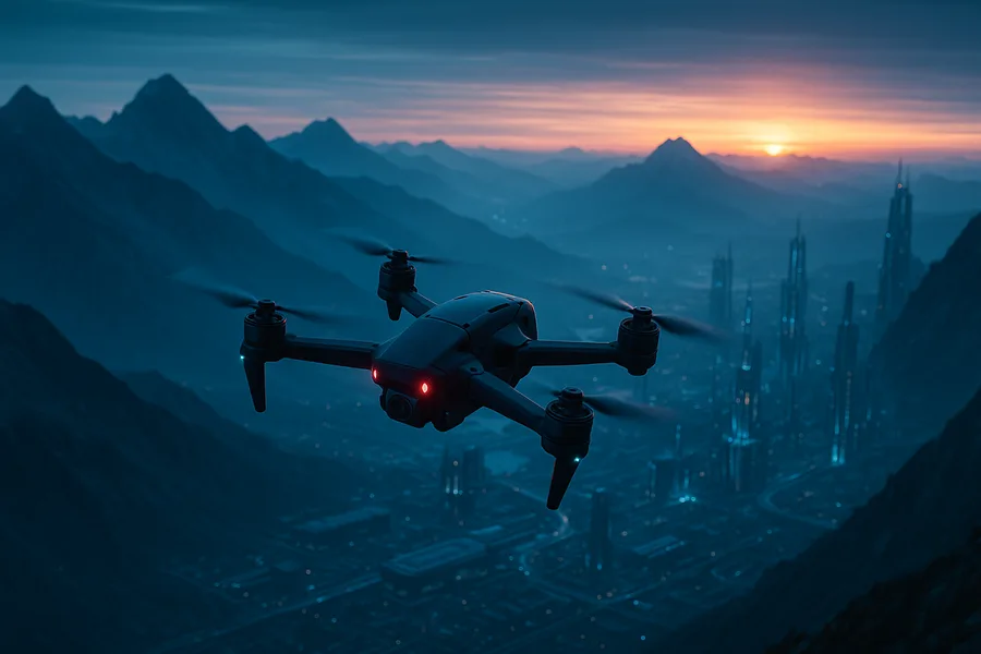 Fpv Drone Flying Above Mountains At Sunset Drone Wallpaper 1 4K 2