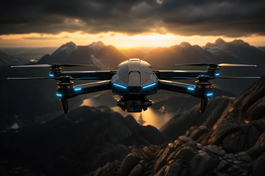 Fpv Drone Flying Above Mountains At Sunset Drone Wallpaper 1 4K 3