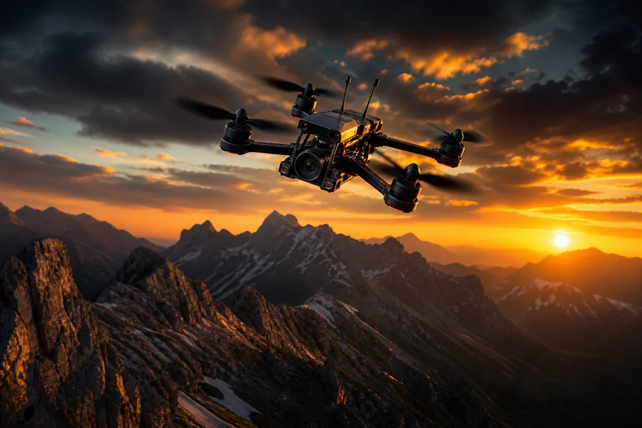 Fpv Drone Flying Above Mountains At Sunset Drone Wallpaper 1 4K 8