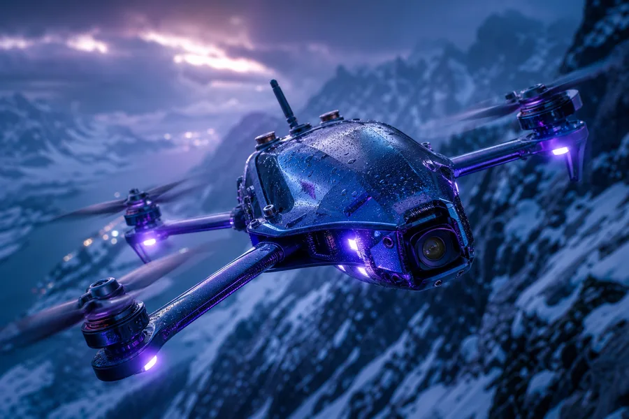 Fpv Drone In Snowy Mountains Drone Wallpaper 6 4K 2