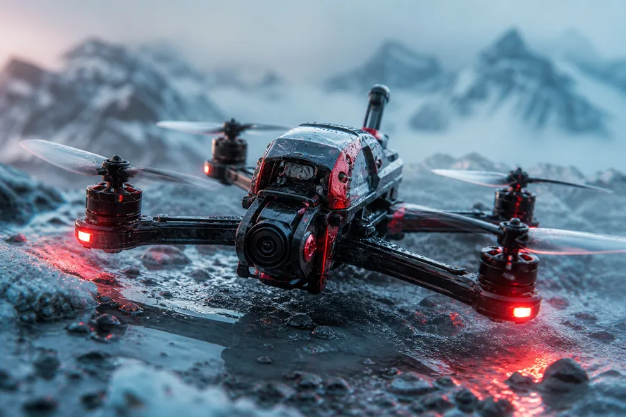 Fpv Drone In Snowy Mountains Drone Wallpaper 6 4K