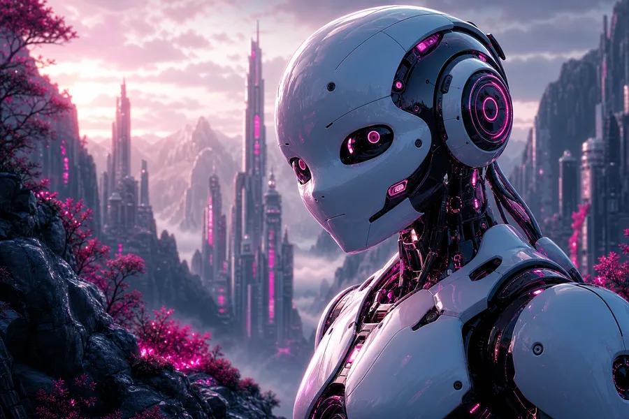 Friendly Humanoid Robot In Futuristic City Robots Wallpaper 1 4K 12