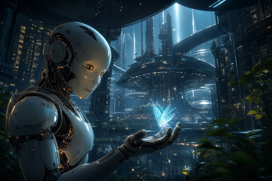 Friendly Humanoid Robot In Futuristic City Robots Wallpaper 1 4K 17