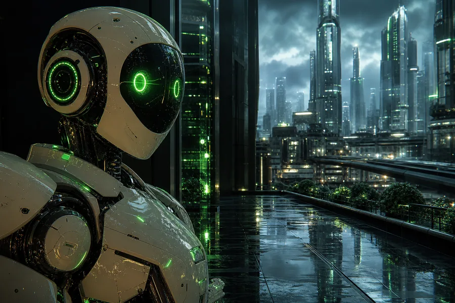 Friendly Humanoid Robot In Futuristic City Robots Wallpaper 1 4K 9