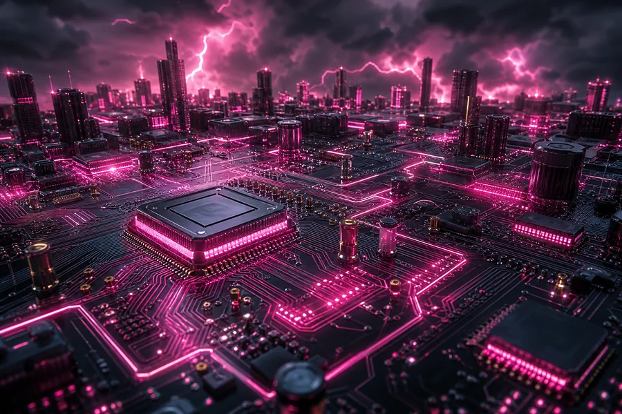 Futuristic Circuit Board Macro Shot Electronics Wallpaper 9 4K 2