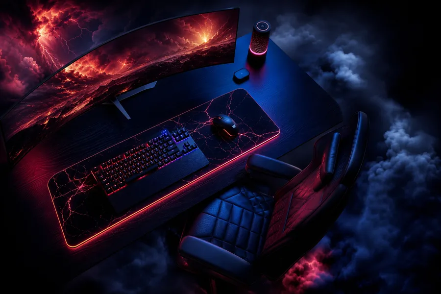 Futuristic Gaming Setup With RGB Lighting Gaming Wallpaper 1 4K 14