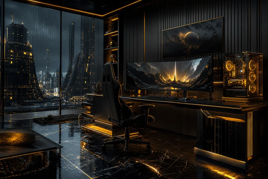Futuristic Gaming Setup With RGB Lighting Gaming Wallpaper 1 4K 4