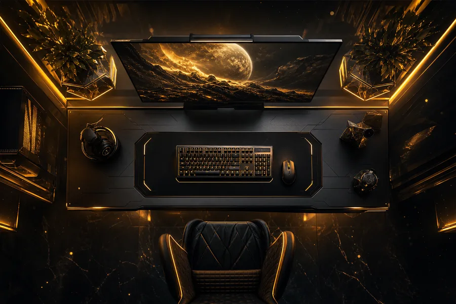 Futuristic Gaming Setup With RGB Lighting Gaming Wallpaper 1 4K 8