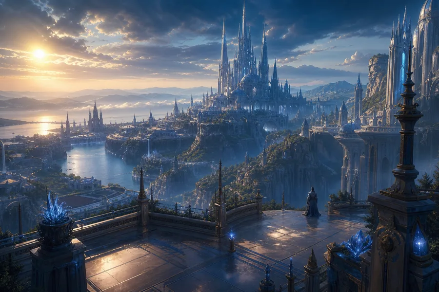 Futuristic Rooftop City View Fantasy Wallpaper 9 4K 6