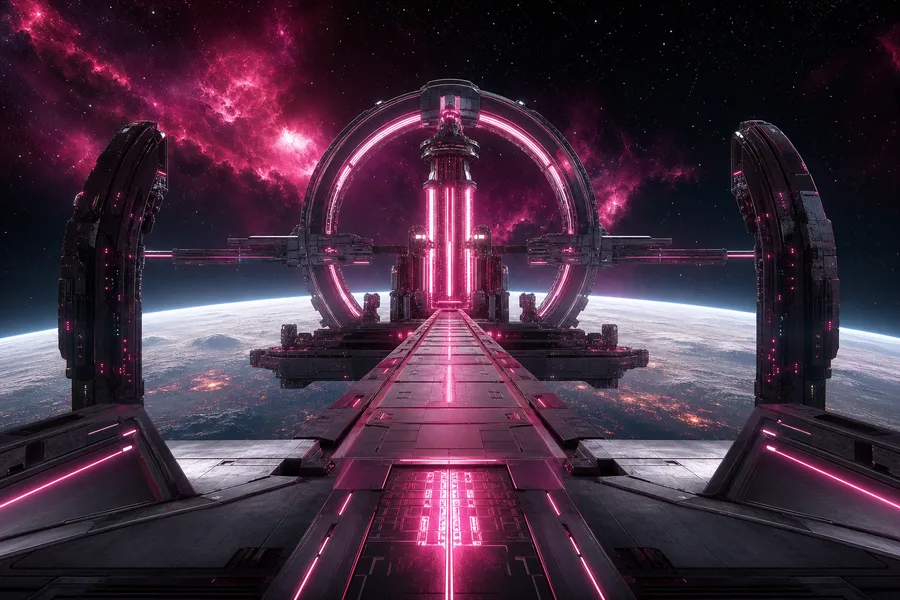 Futuristic Space Station Deep Space Cinematic Wallpaper Movie Wallpaper 3 4K 6