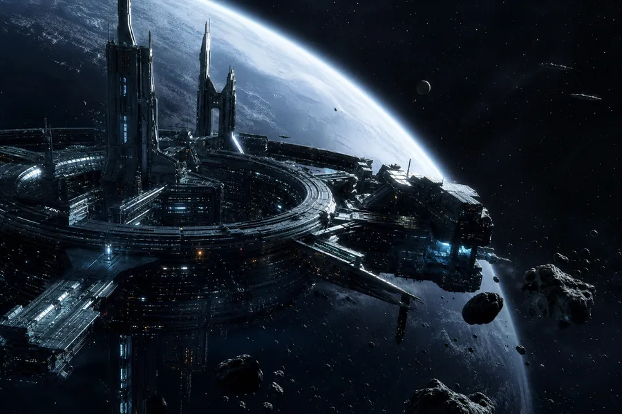 Futuristic Space Station Deep Space Cinematic Wallpaper Movie Wallpaper 3 4K 7