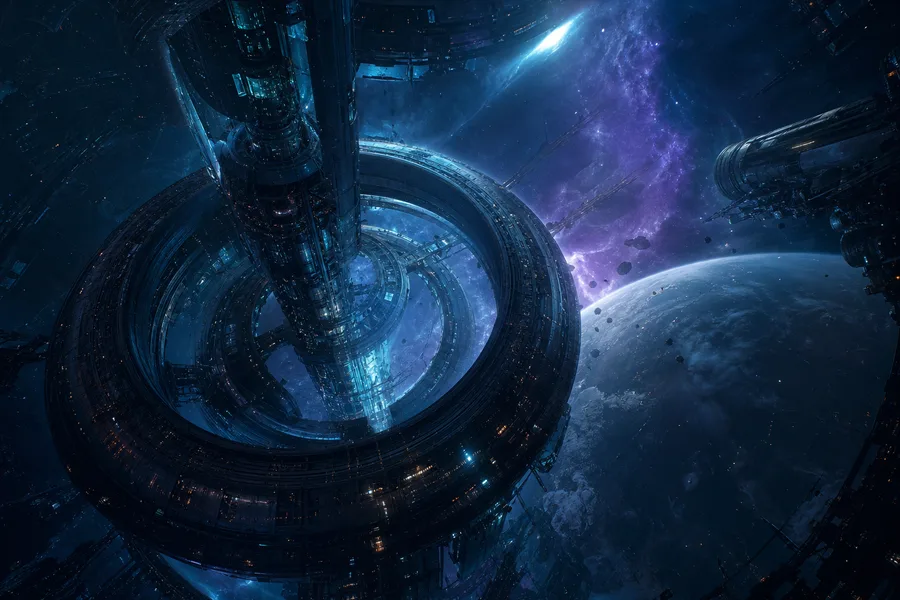 Futuristic Space Station Deep Space Cinematic Wallpaper Movie Wallpaper 3 4K 8