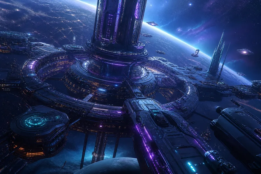 Futuristic Space Station Deep Space Cinematic Wallpaper Movie Wallpaper  3 4K