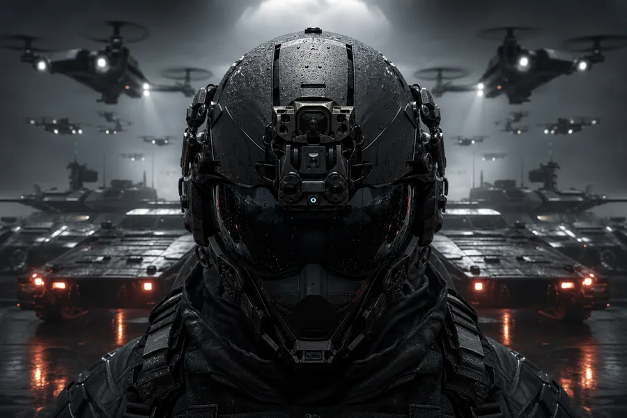 Futuristic Tactical Helmet Closeup Military Wallpaper 4 4K 7