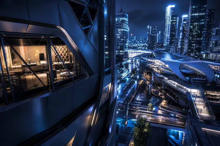 Futuristic Tokyo Street At Night Architecture Wallpaper 2 4K