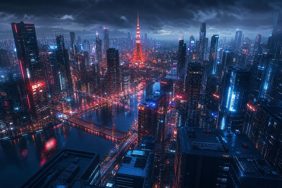 Futuristic Tokyo Street At Night Cyberpunk Wallpaper 2 4K 14