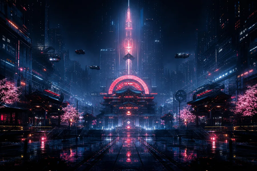 Futuristic Tokyo Street At Night Cyberpunk Wallpaper 2 4K 18