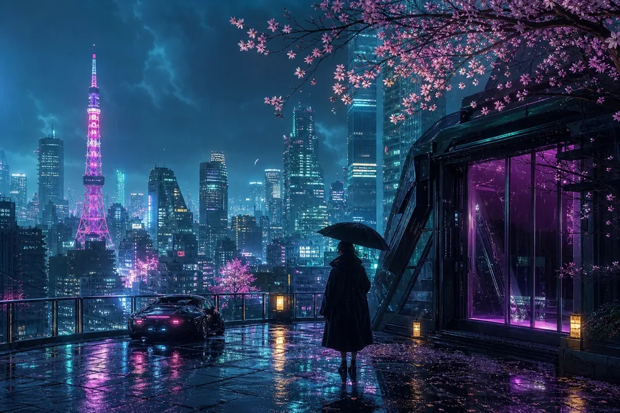 Futuristic Tokyo Street At Night Cyberpunk Wallpaper 2 4K 8