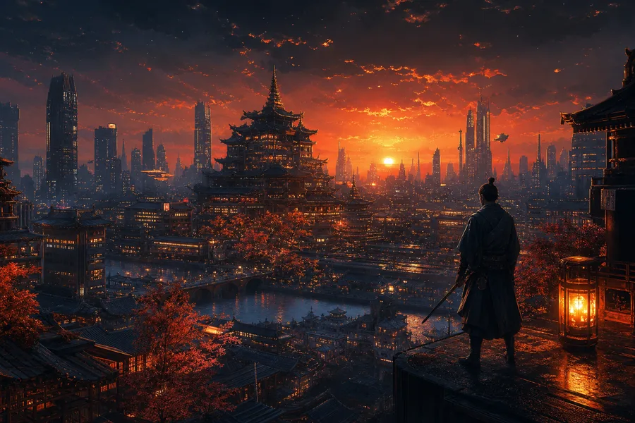 Futuristic Tokyo Street At Night Fantasy Wallpaper 2 4K 3