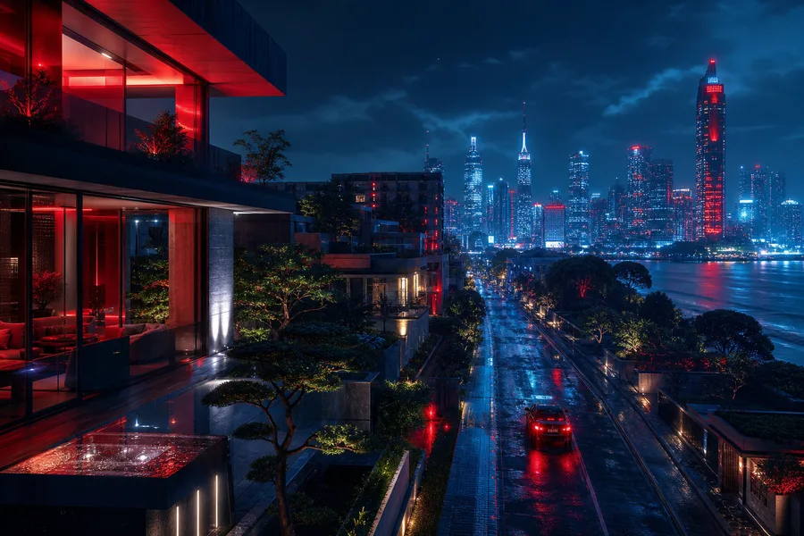 Futuristic Tokyo Street At Night Luxury-Villas Wallpaper 2 4K