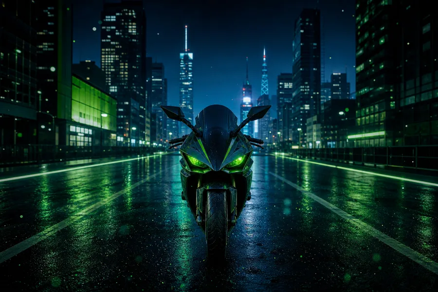 Futuristic Tokyo Street At Night Motorcycles Wallpaper 2 4K 3