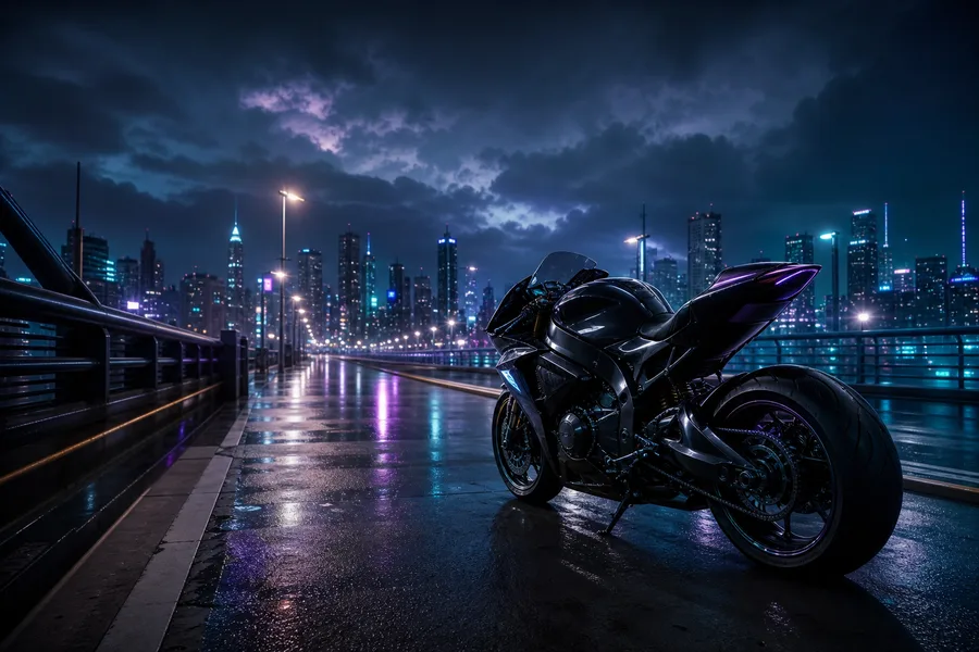 Futuristic Tokyo Street At Night Motorcycles Wallpaper 2 4K 7