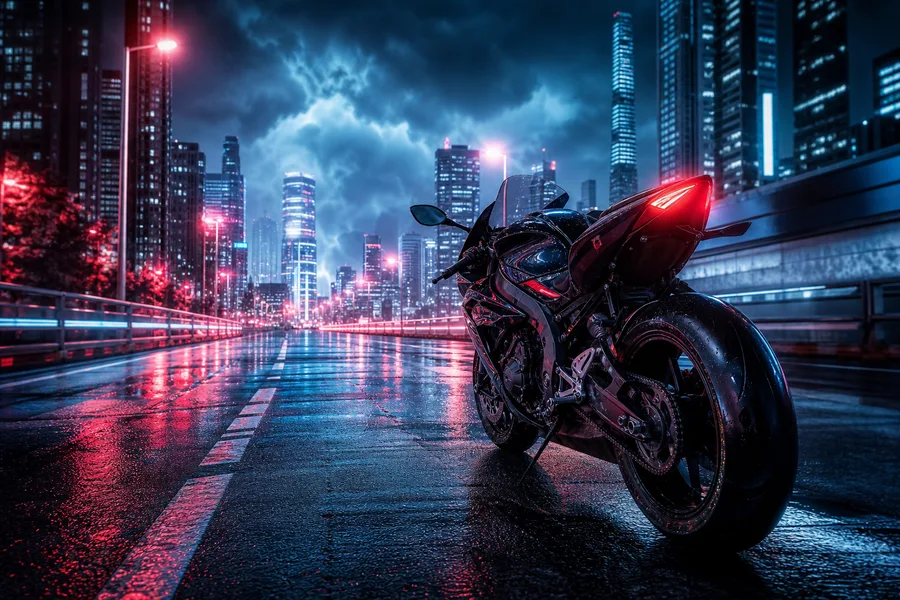 Futuristic Tokyo Street At Night Motorcycles Wallpaper  2 4K