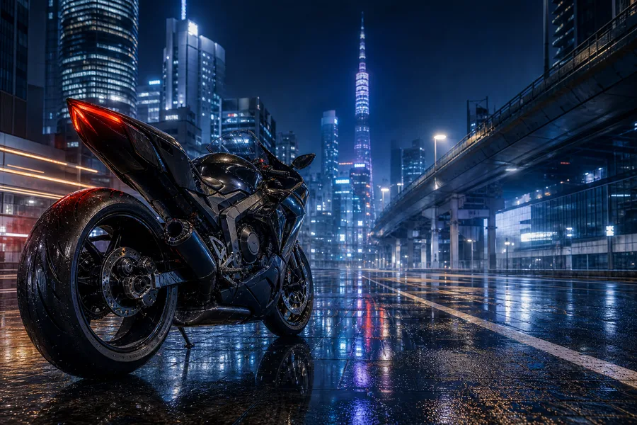 Futuristic Tokyo Street At Night Motorcycles Wallpaper 2 4K