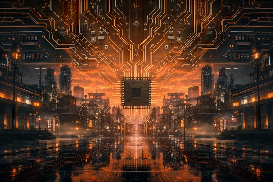 Futuristic Tokyo Street At Night Pcb-Design Wallpaper  2 4K