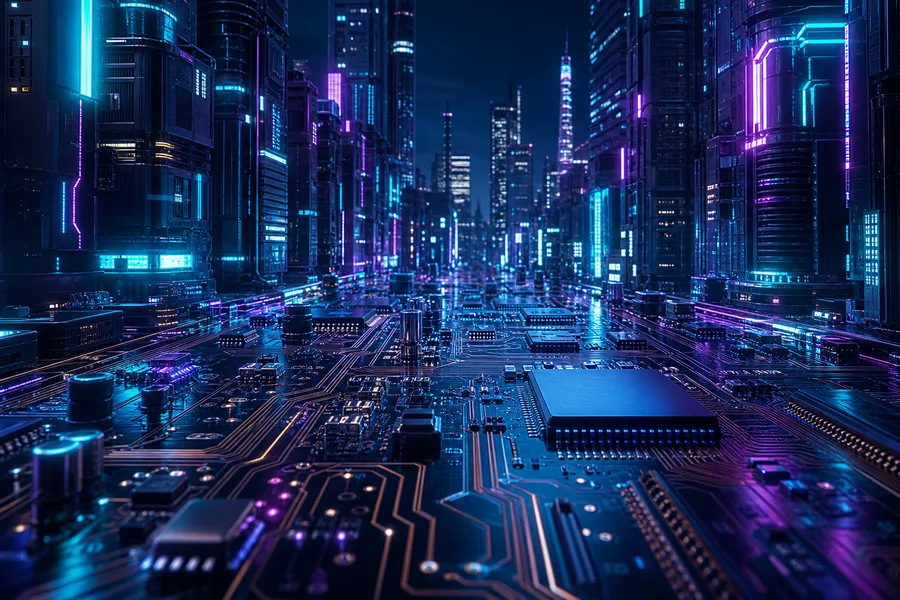 Futuristic Tokyo Street At Night Pcb-Design Wallpaper 2 4K 5