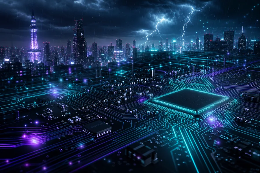 Futuristic Tokyo Street At Night Pcb-Design Wallpaper 2 4K 7